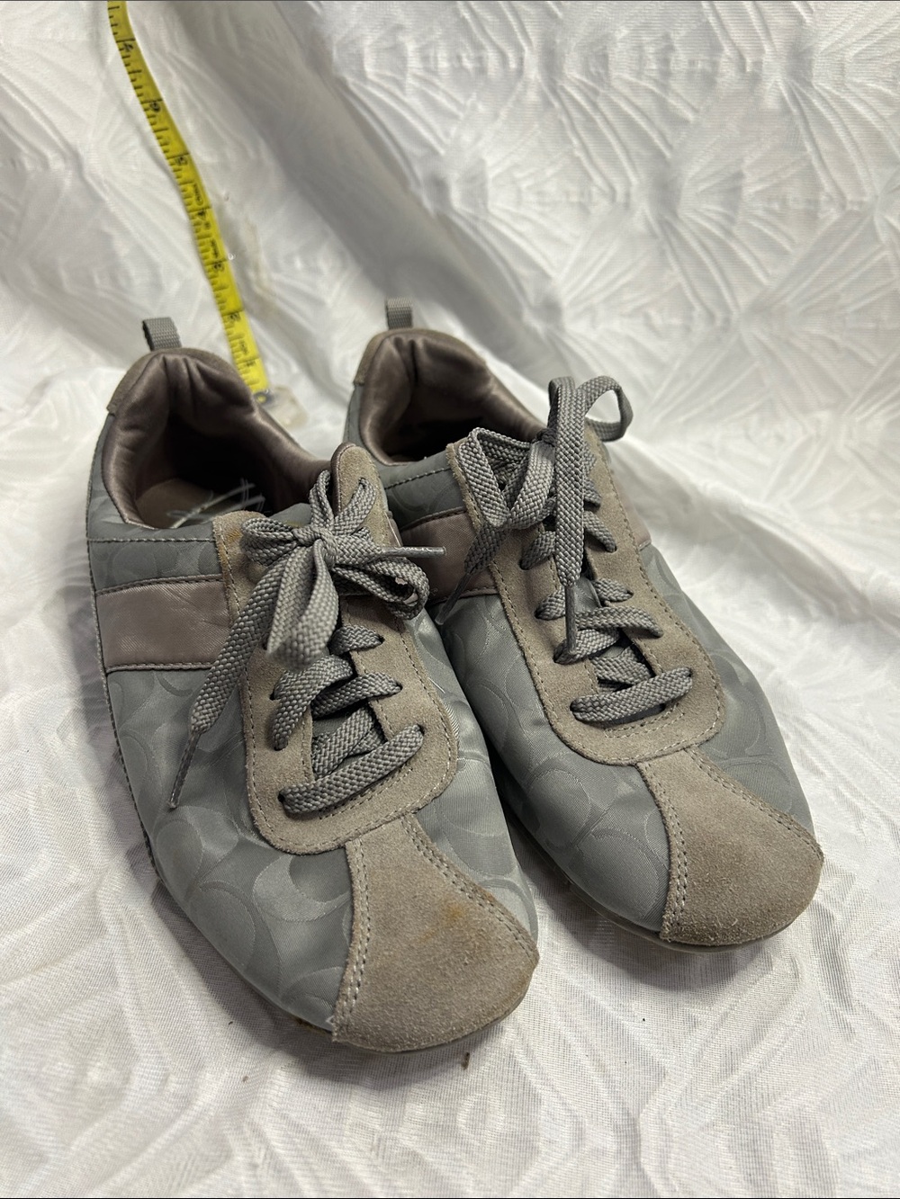 Coach Grey Signature Lace Up Sneakers